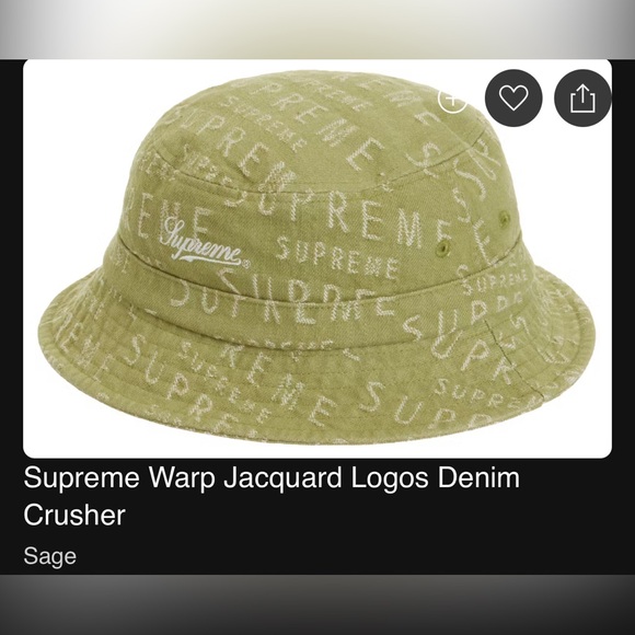 Supreme Warp Jacquard Logos Denim Crusher Hat